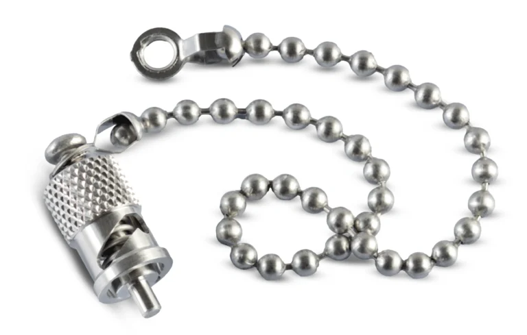 Stainless steel FC/ST series dust cap with ball chain for connector protection