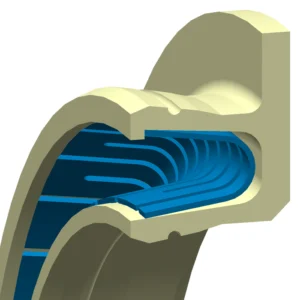 Flange dual lip seals are energized by a medium load metal finger spring